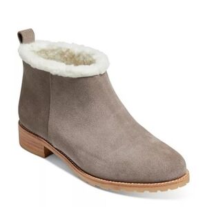 Jack Rogers Sienna Sherpa Cozy Taupe Suede Booties